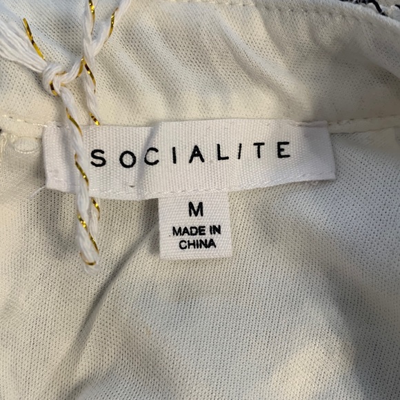 Socialite ~ Boho Stitching Dress Keyhole Front & Back Raw Hem Size Medium - Picture 16 of 17